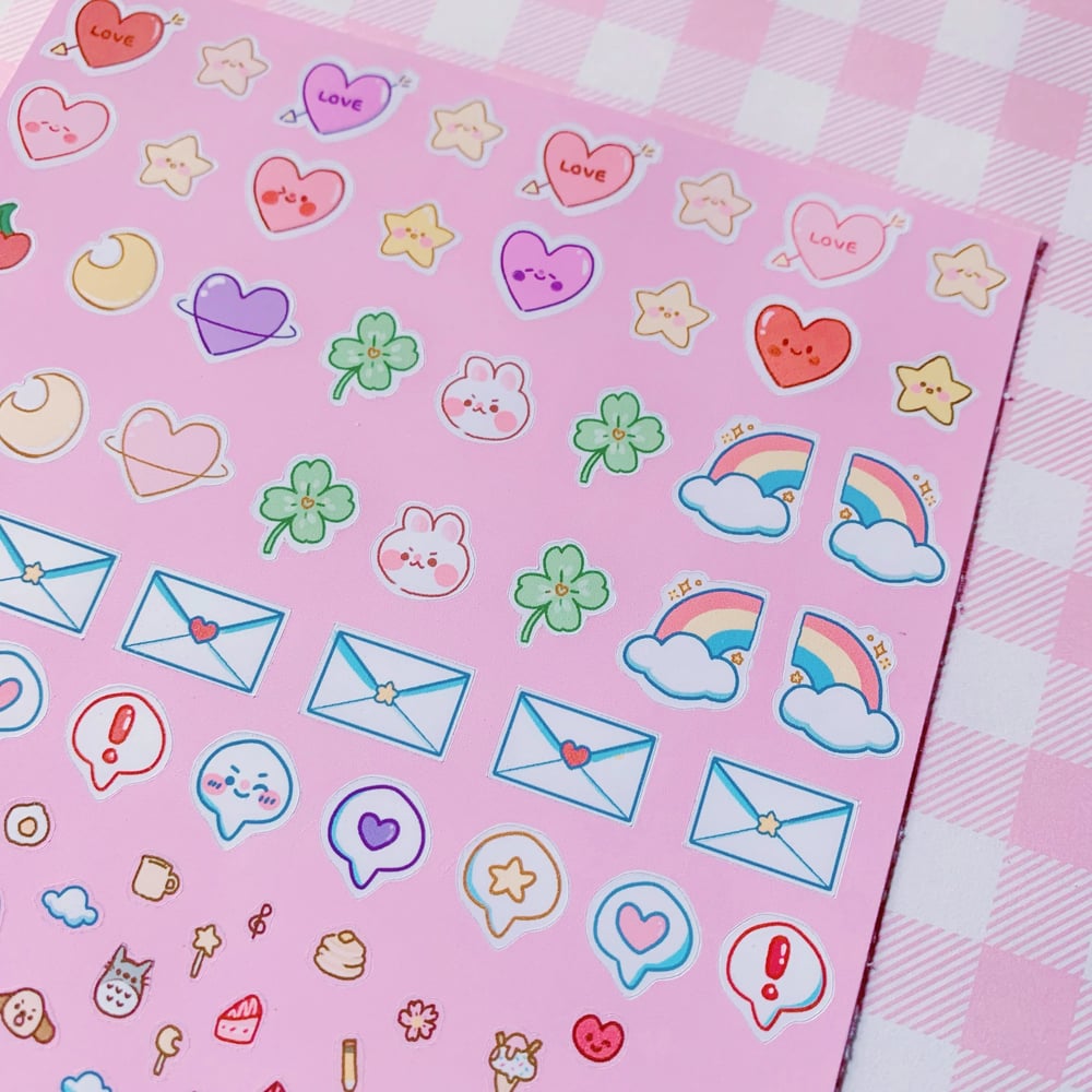 Image of 100+ Mini Deco Sticker Collection Heart Stickers Journal Diary Decorating Scrapbook Cute Rainbow