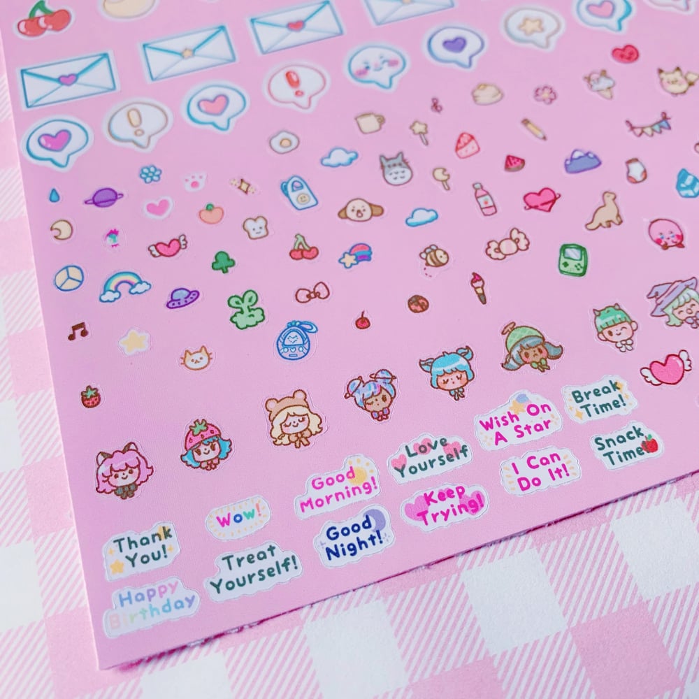 Image of 100+ Mini Deco Sticker Collection Heart Stickers Journal Diary Decorating Scrapbook Cute Rainbow