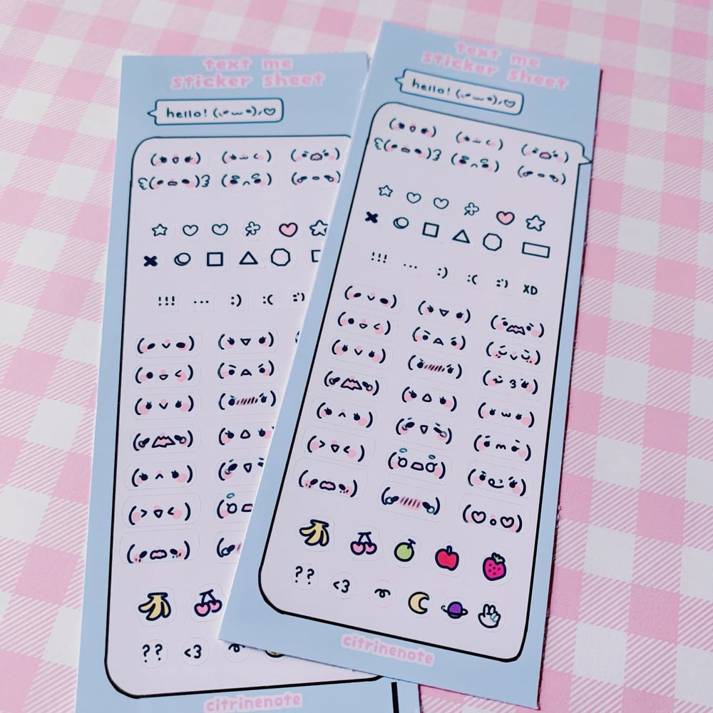 Image of 50+ Text Me Kaomoji Deco Sheet Stickers Journal Diary Y2K Nostalgia Emoji Aesthetic Toploader Kpop J