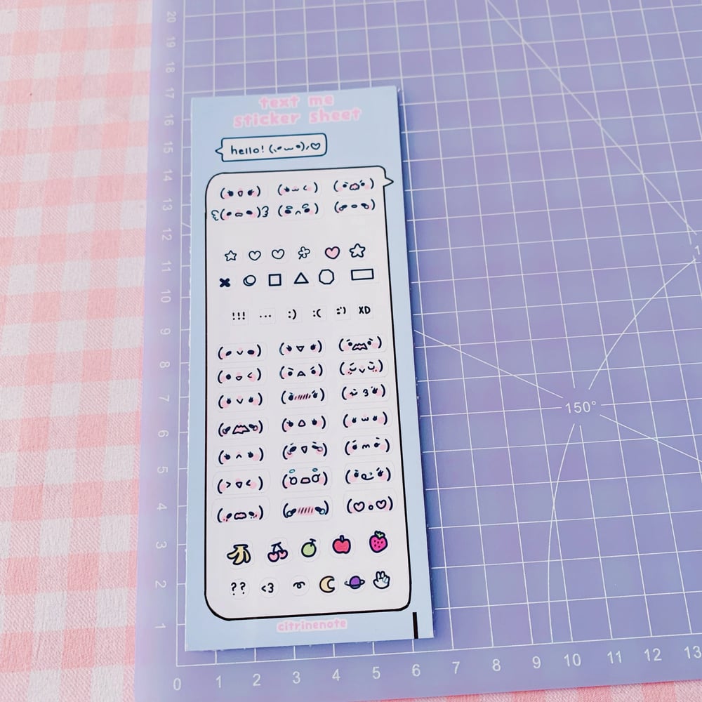 Image of 50+ Text Me Kaomoji Deco Sheet Stickers Journal Diary Y2K Nostalgia Emoji Aesthetic Toploader Kpop J