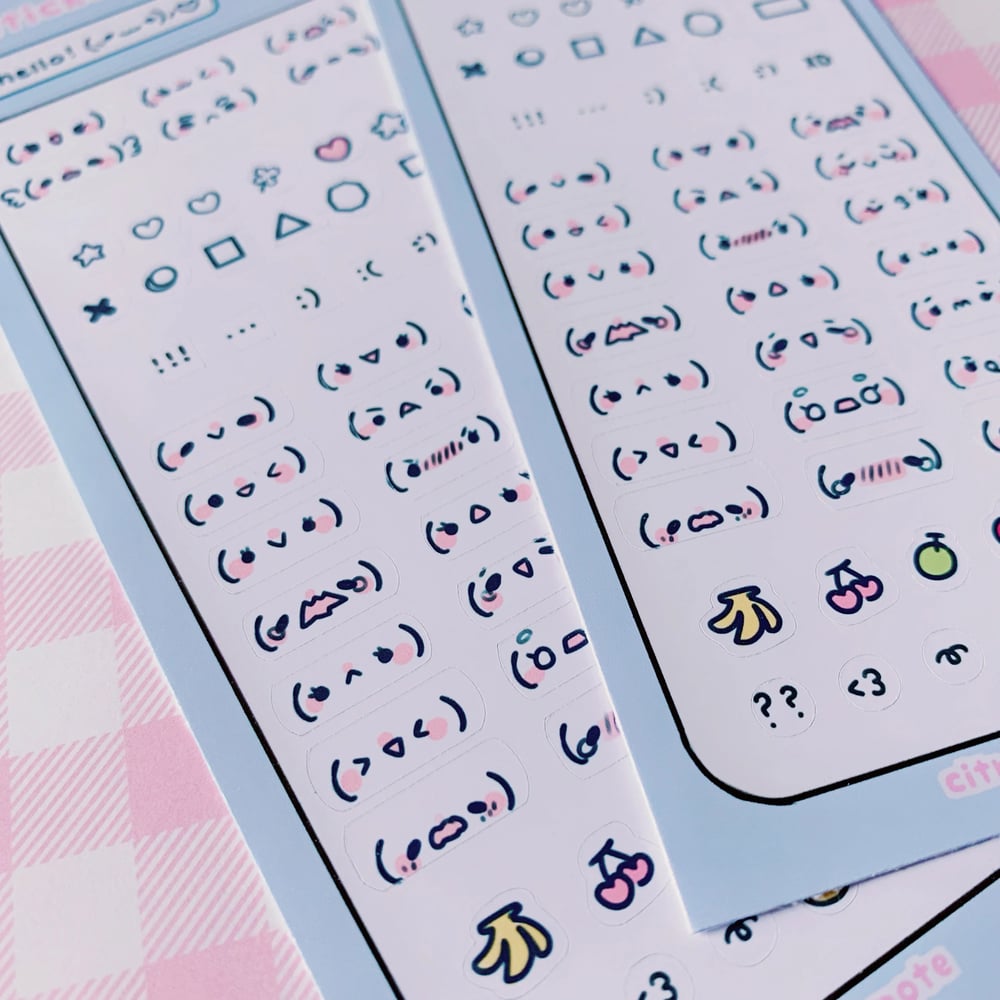 Image of 50+ Text Me Kaomoji Deco Sheet Stickers Journal Diary Y2K Nostalgia Emoji Aesthetic Toploader Kpop J