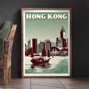 Image of Hong Kong Poster | Sail Boat