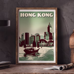 Image of Hong Kong Poster | Sail Boat