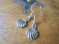 Image 4 of Silver Seashells Small Charm Earrings