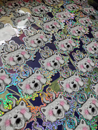 Image 3 of Super sparkly holo red panda sticker