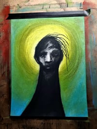 Don't Trust the Upright Worm 11 x 14" [Original Charcoal & Pastel Drawing Framed]