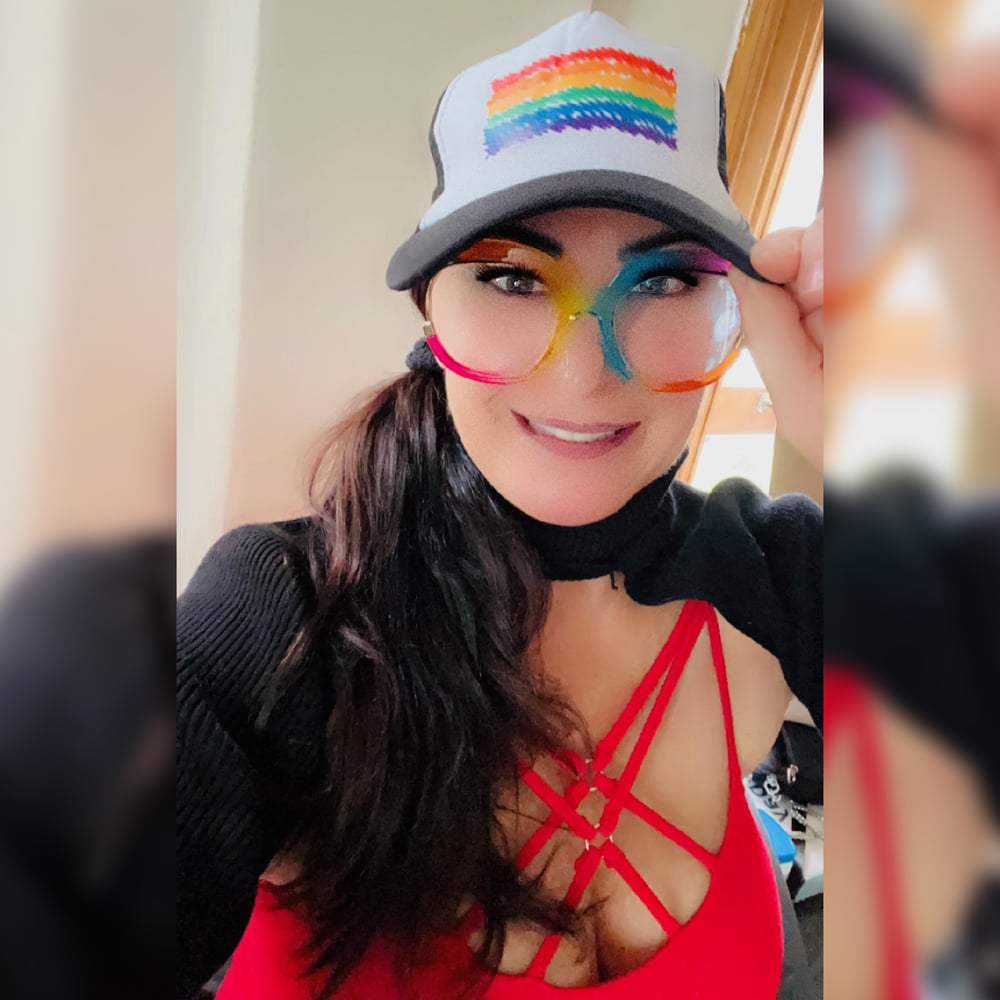 Worn Pride Flag Hat & Mini Pride Flag + Free Signed 8x10