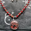 Tree of life Goldstone pendant necklace