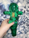Money Attracting Voodoo Doll with World Tarot Charm by Ugly Shyla