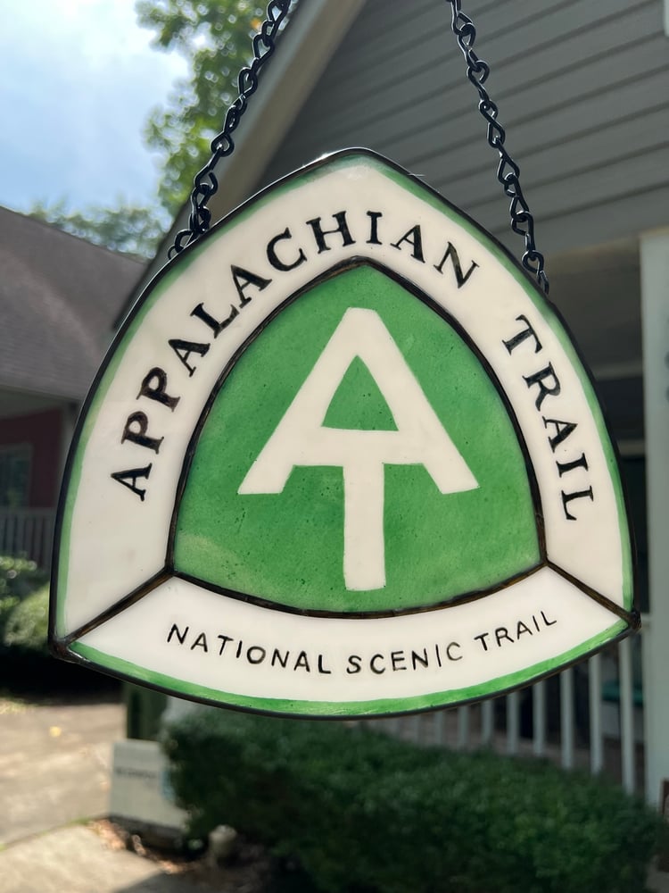 Image of Appalachian Trail Sign on White Glass (A)