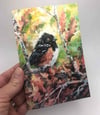 Notecard of Spotted Autumn - a spotted towhee card