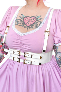 Image 1 of MYVIOLET: WHITE ADJUSTABLE HARNESS