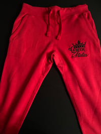 Image 2 of RED Joggers (Unisex) with Embroidered Logos *Matches Red Hoodies