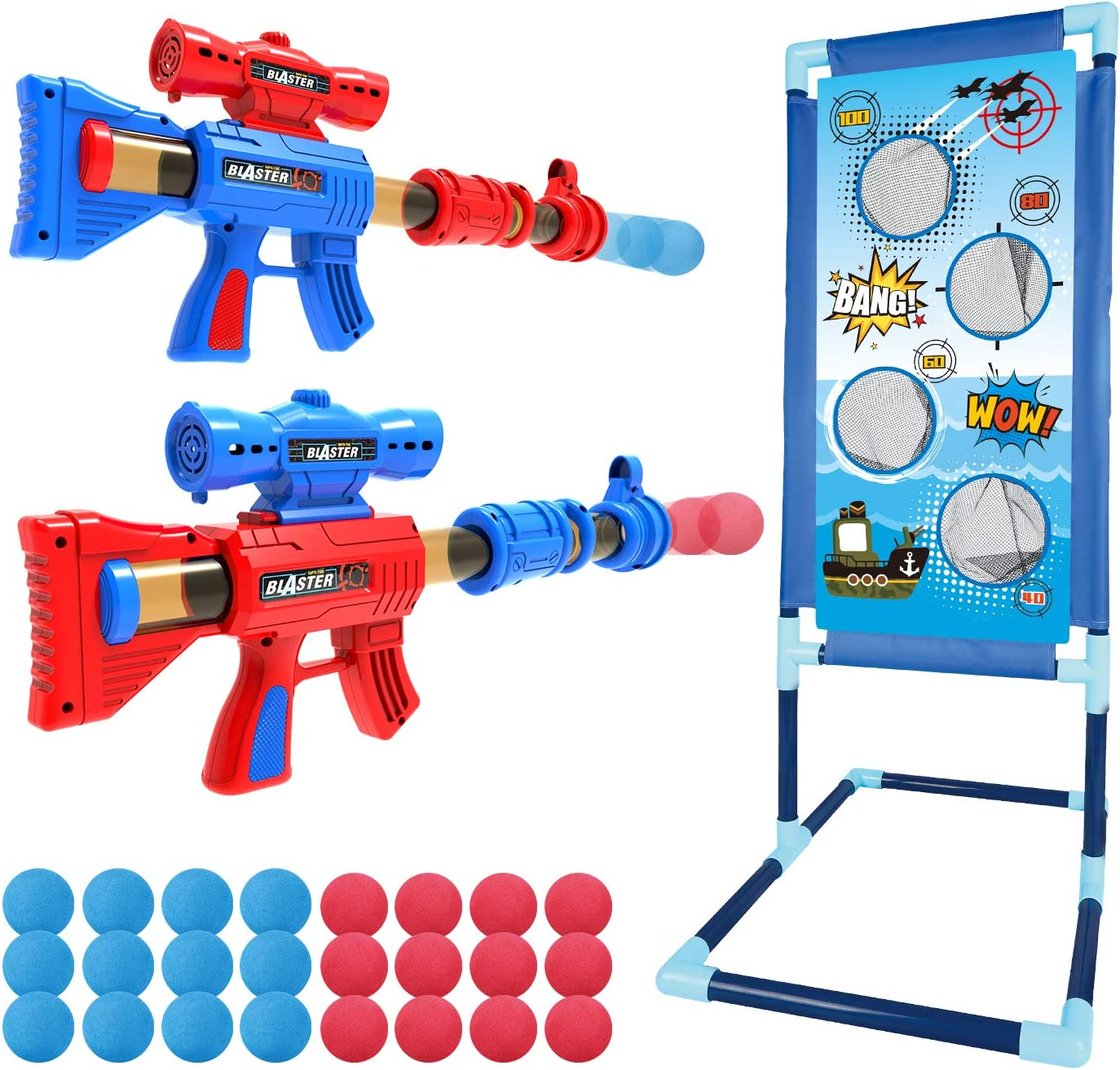 Image of YEEBAY Shooting Game Toy for Age 6, 7, 8,9,10+ Years Old Kids, Boys - 2pk Air Guns & Shooting Target