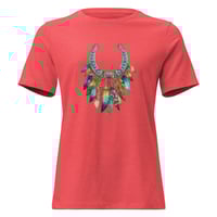 Image 4 of Women's Relaxed T-Shirt, Feathers and Turquoise Horseshoe Tee, Western