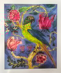 Parrot on Blue 