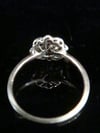Art Deco 18ct platinum ruby and diamond checkboard cluster ring