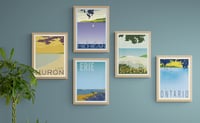Great Lakes (Michigan, Superior, Huron, Erie, Ontario) Vintage Style Travel Poster Art | Print No117