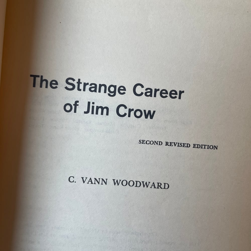 The Strange Career of Jim crow