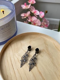 Image 4 of Black Diamond Flower Dangles