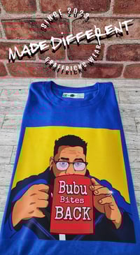 Image 1 of Bubu Bites Back GraffRicks Tee Bubu Blue!