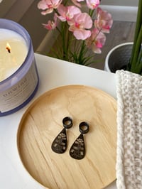 Image 1 of Black Garden Teardrop Dangles