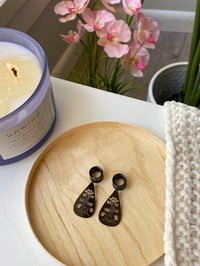 Image 3 of Black Garden Teardrop Dangles