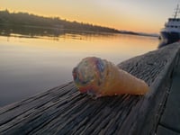 Image 2 of rainbow sherbert  sugar cone 
