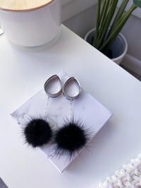 Image 1 of Black Poofs (Silver) 