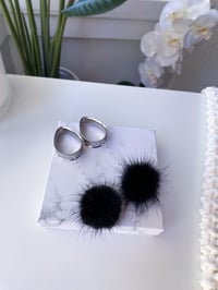 Image 2 of Black Poofs (Silver) 