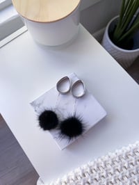 Image 3 of Black Poofs (Silver) 