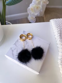 Image 2 of Black Poofs (Gold)