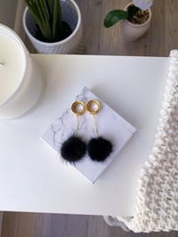 Image 3 of Black Poofs (Gold)