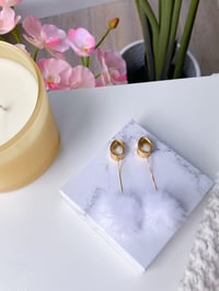Image 1 of White Poofs (Gold)