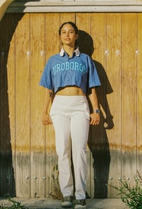 Image 3 of Polo cropped - Mediterranean blue