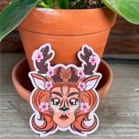 Image 1 of Fantastical Creature patch - The Faun - Centaur Cervitaur - 4 inch wide Woven Embroidery - Iron On