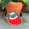 Canyon Bat Strawberry Love - 3.5 Inch wide Embroidered Patch Iron on Back