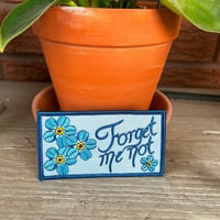 Image 1 of Forget Me Not - Alzheimers Awareness Patch - 75% embroidery, 4 Inch Wide