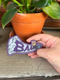 Image 2 of Baaat!! Vampire Bat - 4 inch wide embroidered patch Iron on Back