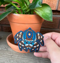 Image 2 of Peacock Spider Patch - 3.5 Inch Wide Iron on Back