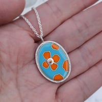 Image 1 of california poppy cloisonne pendant