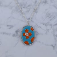 Image 2 of california poppy cloisonne pendant