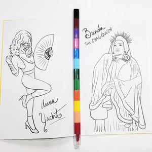 WS Drag Adult Coloring Books w/stacking colored pencil