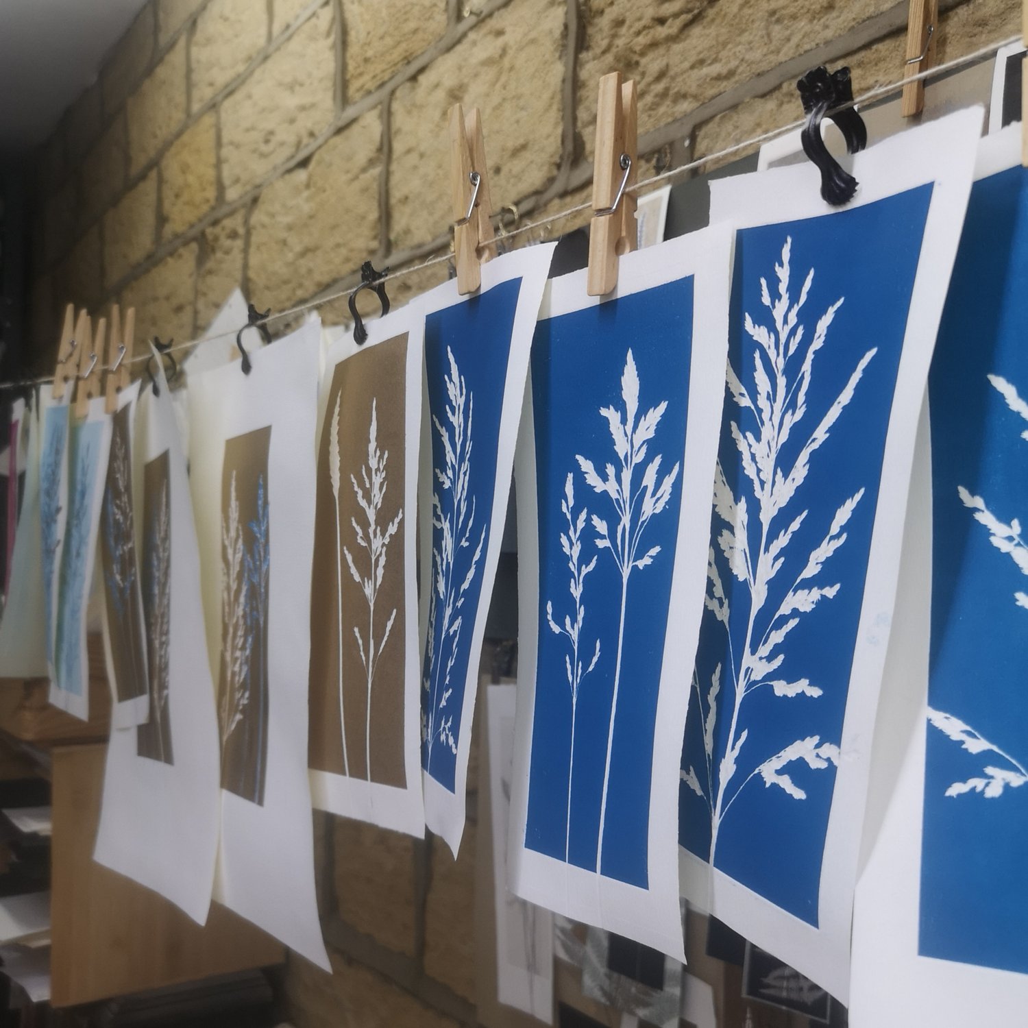 Image of Wild Meadow ~ idividually printed grasses ~ choice of 3 colours