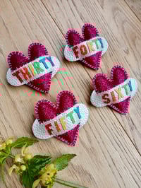 Image 2 of Glitter Heart Birthday Brooch