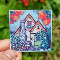 Strawberry Raccoon Cottage - Sticker 