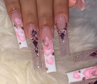 Image 3 of 5 sets press On Nails with Rhinestones and Fashion Designs