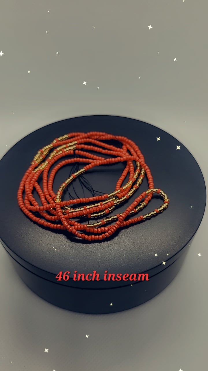 Image of Red/Gold Micro Waistbeads