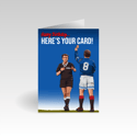 Birthday Card for Rangers Fans | Gazza 'Here's Your Card' Player Illustration