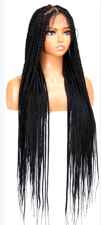Image 1 of 36 inch Box Braided Wig for Black Women, Triangle Based Box Braid Wig Full Double Lace 